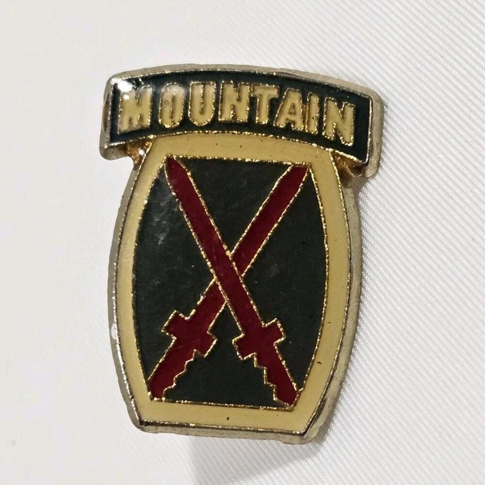 Vintage Military US Army 10th Mountain Infantry Division Lapel Hat Pin